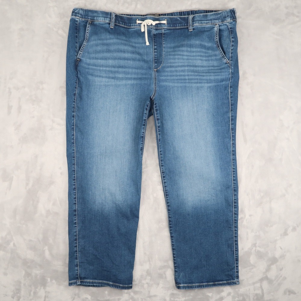 Torrid Jeans Womens 4S Fits 47x28.5 Blue Weekend Straight Super Soft Drawstring